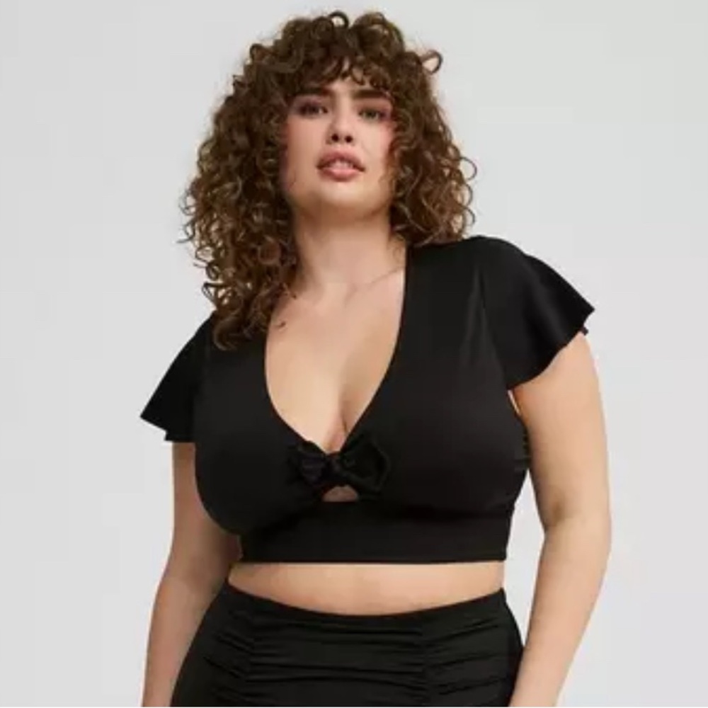 Torrid Black Crop Bikini Top
